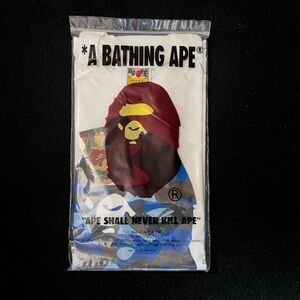 Bape White and Red Short Sleeve Tee